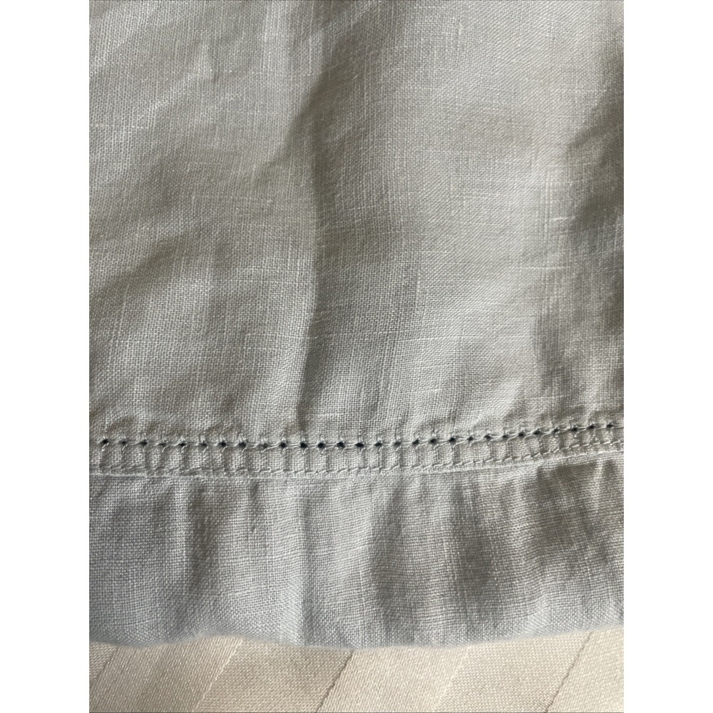Joie 100% Linen Baby Blue Cropped Button Down Short Sleeve Shirt Women's Medium - Picture 9 of 10